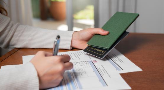 A man in the process of getting his UAE permanent residency visa.